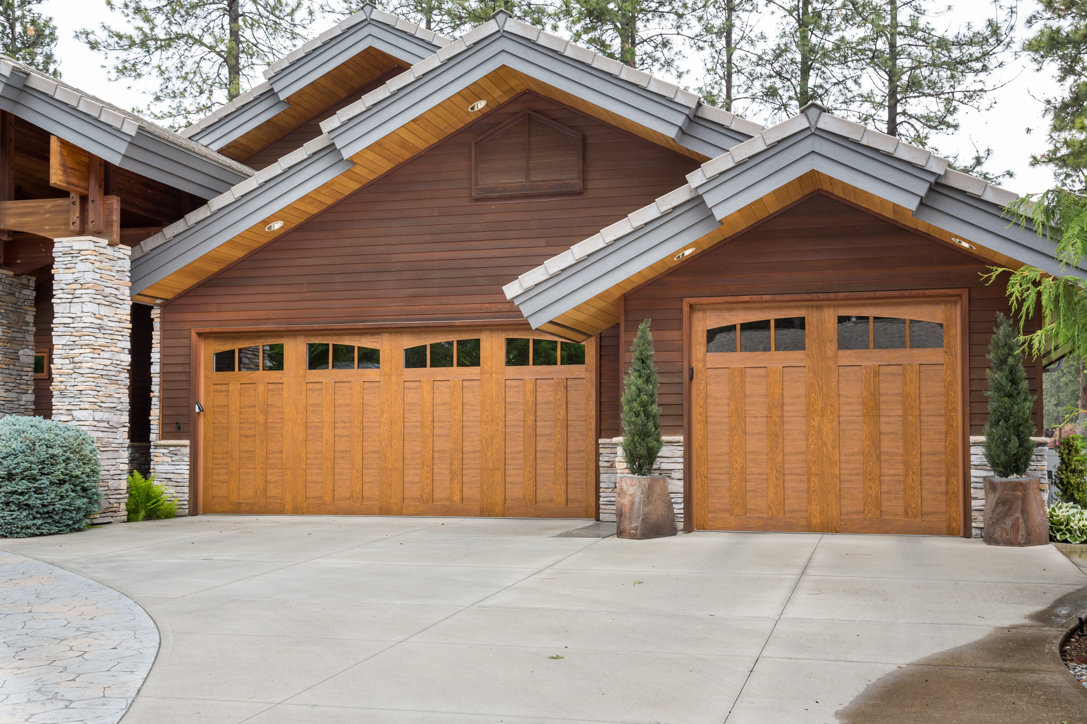 Minimalist Garage Door Panels Wood for Small Space